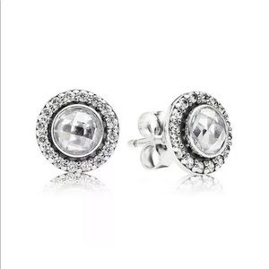 Pandora Classic Elegance Stud Earrings, Clear Cubic Zirconia